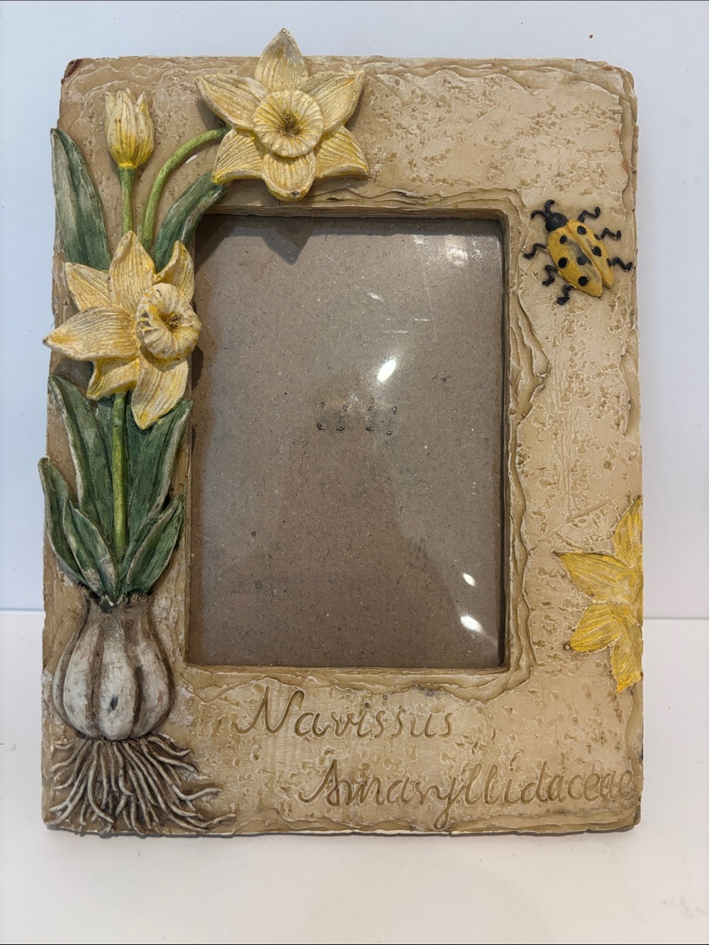 Narcissus Daffodil Decorative Photo Frame - Yellow Floral Accent